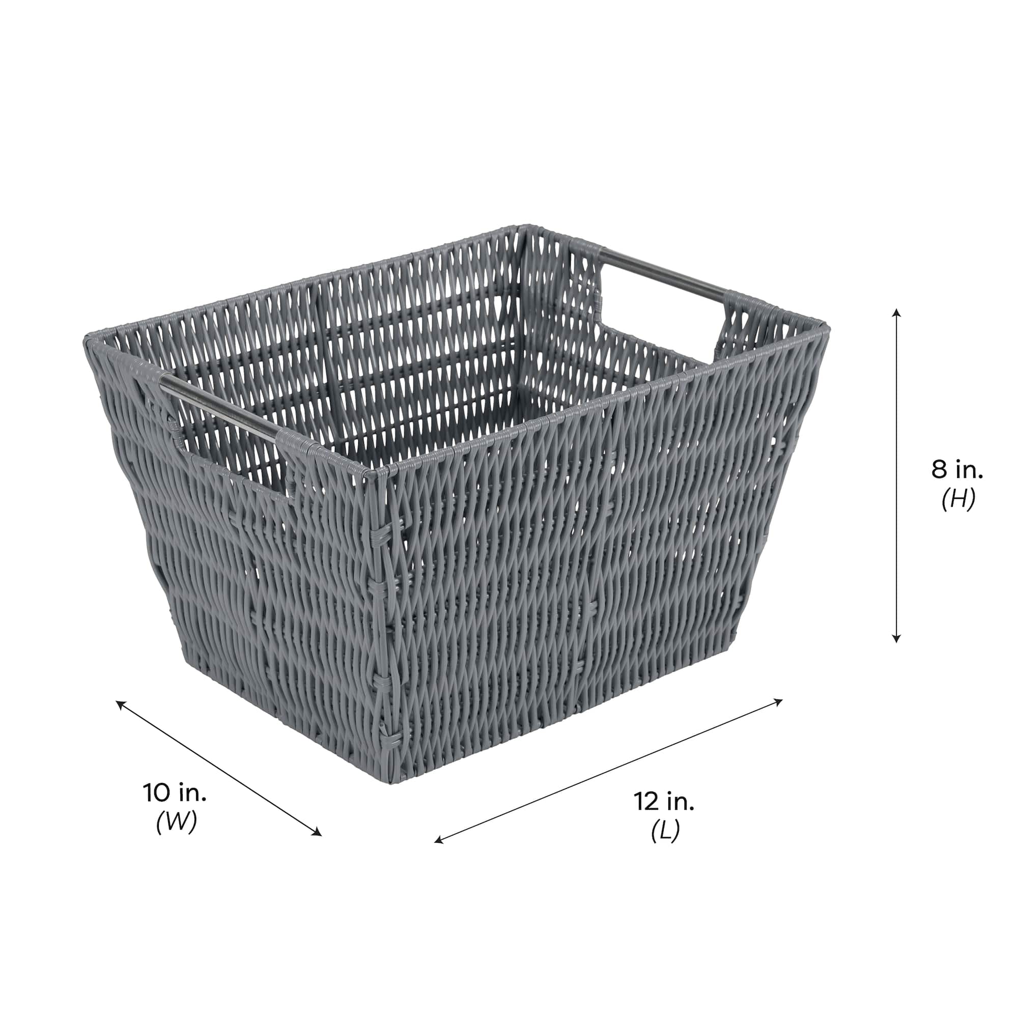 Simplify Medium Charcoal Rattan Storage Basket